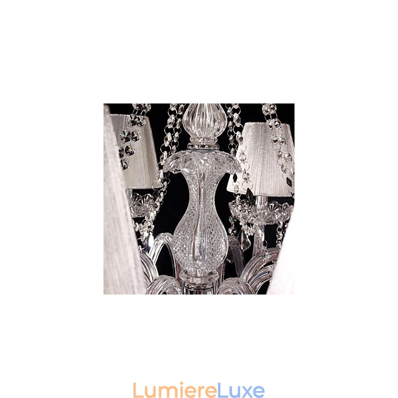 Lustre en cristal de luxe moderne à 8 lumières