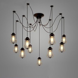 Plafonnier vintage Edison réglable à plusieurs niveaux, luminaire suspendu, style industriel, moderne et chic