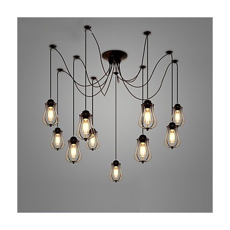 Plafonnier vintage Edison réglable à plusieurs niveaux, luminaire suspendu, style industriel, moderne et chic Plafonnier vintage Edison réglable à plusieurs niveaux, luminaire suspendu, style industriel, moderne et chic