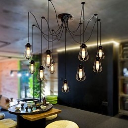 Plafonnier vintage Edison réglable à plusieurs niveaux, luminaire suspendu, style industriel, moderne et chic