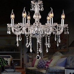 Lustre en cristal électroplaqué classique et vintage traditionnel
