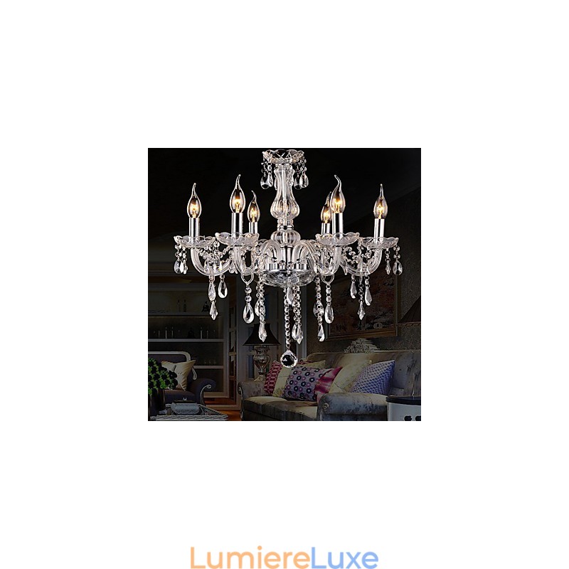 Lustre en cristal électroplaqué classique et vintage traditionnel