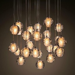 Suspension G4 Retroifit 3 W en cristal chromé, lampe suspendue moderne et contemporaine