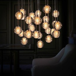 Suspension G4 Retroifit 3 W en cristal chromé, lampe suspendue moderne et contemporaine