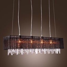 Suspension moderne contemporaine en cristal et métal