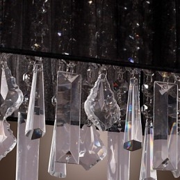Suspension moderne contemporaine en cristal et métal