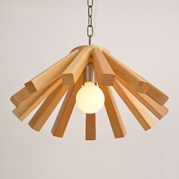 Suspension rétro en bois et bambou