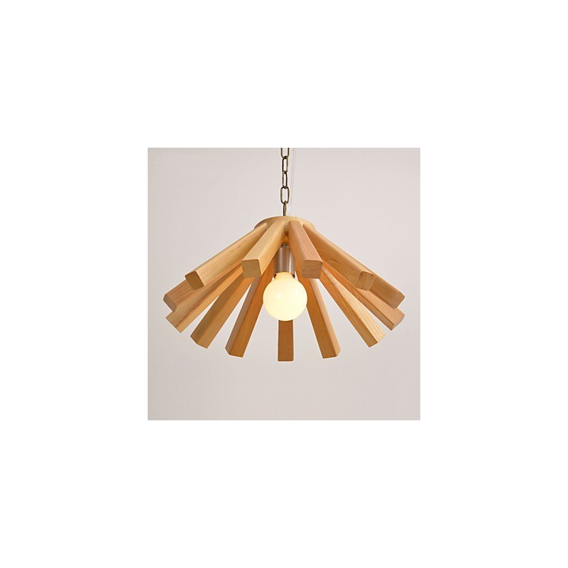 Suspension rétro en bois et bambou