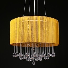Suspension tambour moderne 4 lumières abat-jour enroulable lustre en cristal lustre design minimaliste moderne