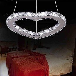 Lustre moderne contemporain en cristal et métal chromé