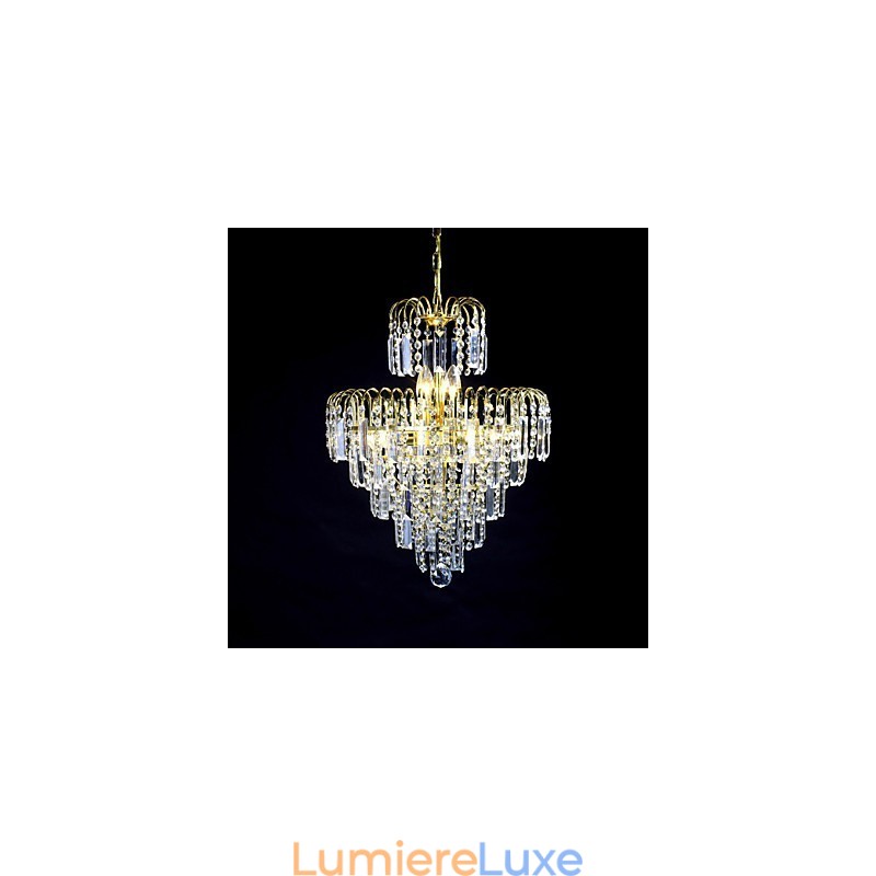 Lustre de luxe à 6 lumières de style européen en forme de couronne
