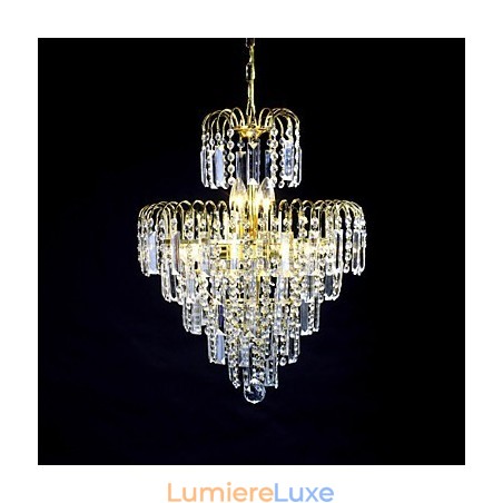 Lustre de luxe à 6 lumières de style européen en forme de couronne Lustre de luxe à 6 lumières de style européen en forme de couronne