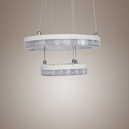 Suspension en cristal en forme de lettre « C » - Lampe moderne à deux anneaux