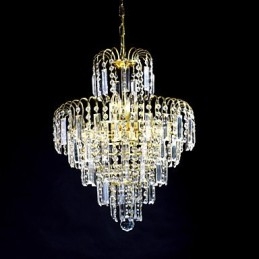 Lustre de luxe à 6 lumières de style européen en forme de couronne