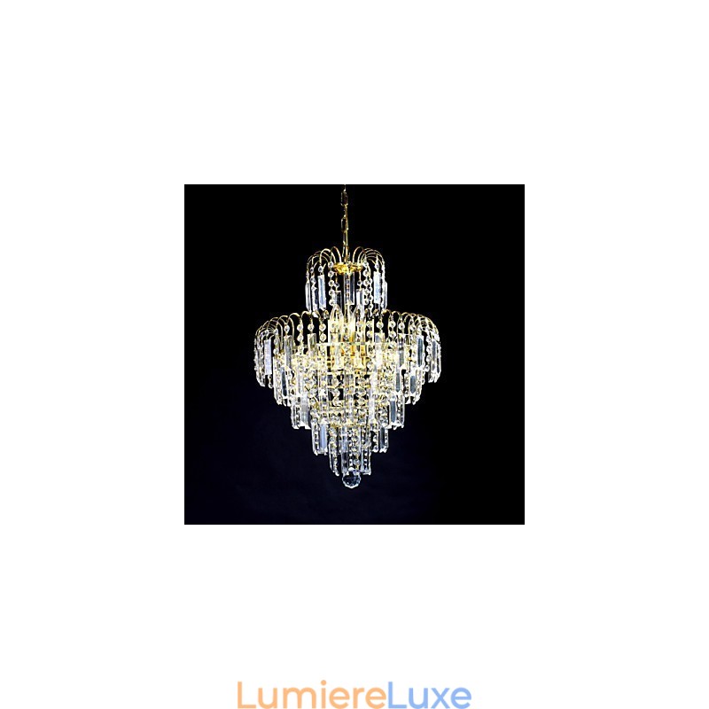 Lustre de luxe à 6 lumières de style européen en forme de couronne