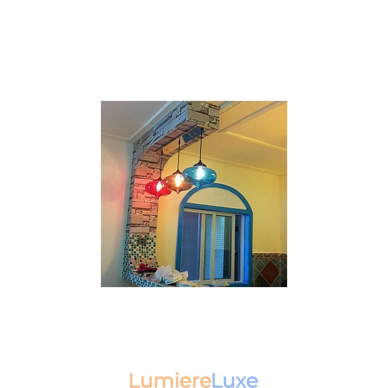 Suspension Bubble Design 1 lumière avec abat-jour transparent