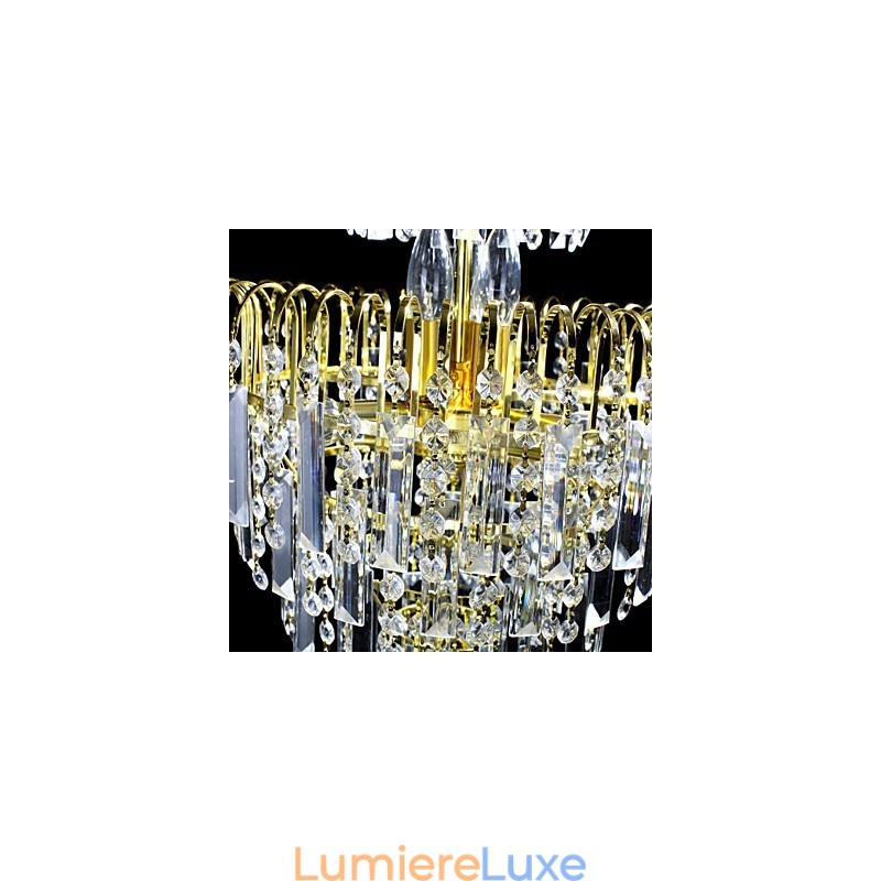 Lustre de luxe à 6 lumières de style européen en forme de couronne