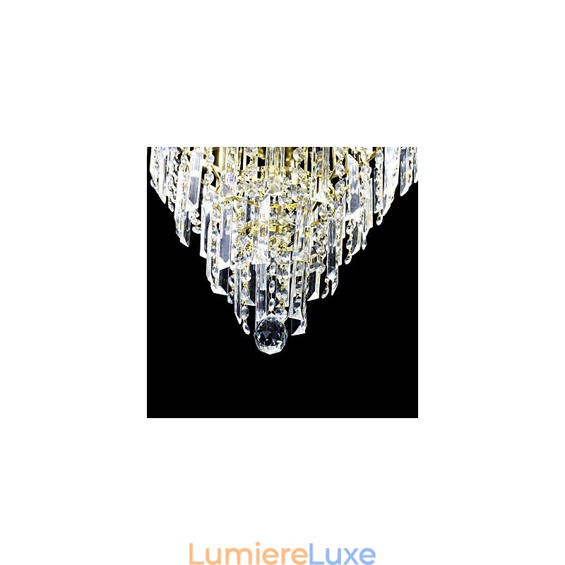 Lustre de luxe à 6 lumières de style européen en forme de couronne