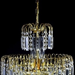 Lustre de luxe à 6 lumières de style européen en forme de couronne