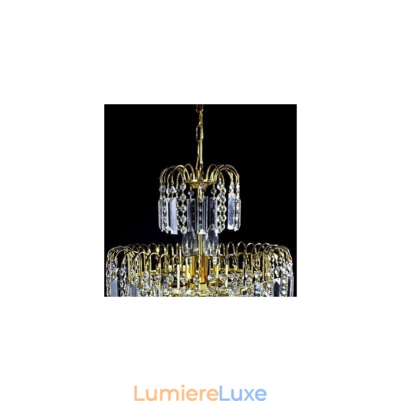 Lustre de luxe à 6 lumières de style européen en forme de couronne