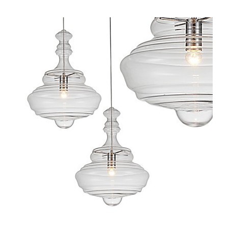 Suspension artistique à 1 lumière, simplicité moderne, verre transparent incolore Suspension artistique à 1 lumière, simplicité moderne, verre transparent incolore