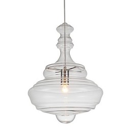 Suspension artistique à 1 lumière, simplicité moderne, verre transparent incolore