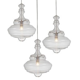 Suspension artistique à 1 lumière, simplicité moderne, verre transparent incolore