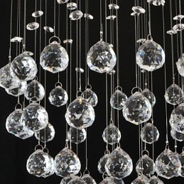 Plafonnier traditionnel classique en métal chromé et cristal