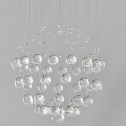 Plafonnier traditionnel classique en métal chromé et cristal