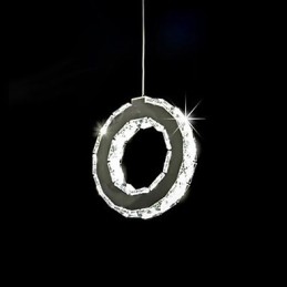 Suspension moderne contemporaine en cristal et métal