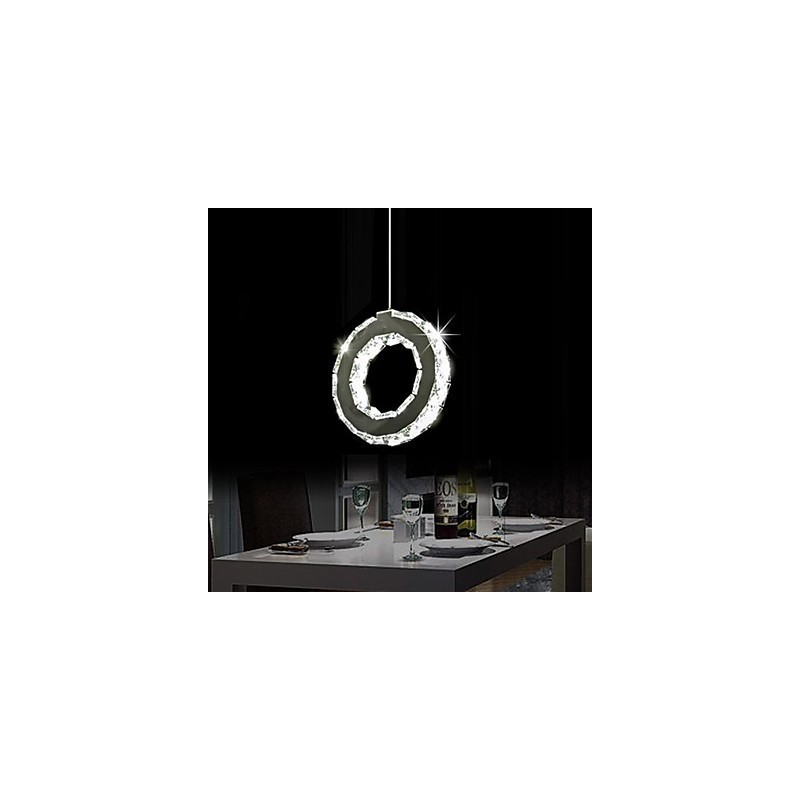 Suspension moderne contemporaine en cristal et métal