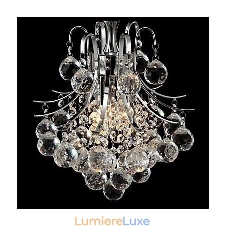 Lustre suspendu moderne contemporain en cristal chromé Lustre suspendu moderne contemporain en cristal chromé