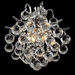 Lustre suspendu moderne contemporain en cristal chromé