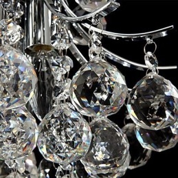 Lustre suspendu moderne contemporain en cristal chromé