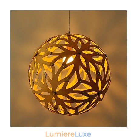 Suspension rétro en bois et bambou Suspension rétro en bois et bambou