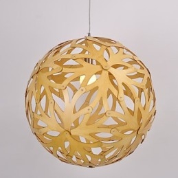 Suspension rétro en bois et bambou