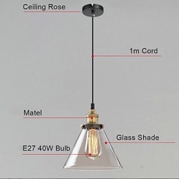 Pendentif en verre simple et rétro