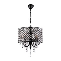 Lustre contemporain moderne en cristal chromé