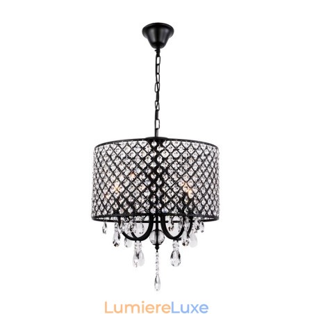 Lustre contemporain moderne en cristal chromé