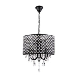 Lustre contemporain moderne en cristal chromé
