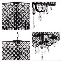 Lustre contemporain moderne en cristal chromé