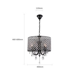 Lustre contemporain moderne en cristal chromé