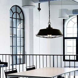 Lampe à tête unique en fer forgé, style campagnard, restaurée selon les anciennes méthodes