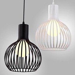 Lustre cage à oiseaux en fer forgé de style rétro américain