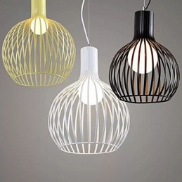 Lustre cage à oiseaux en fer forgé de style rétro américain