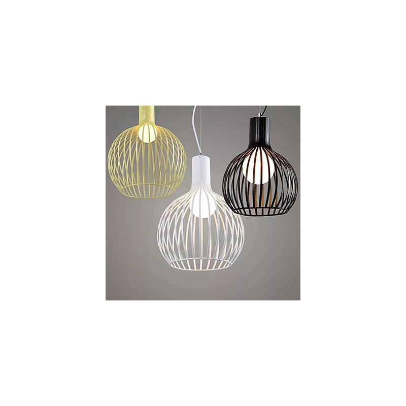 Lustre cage à oiseaux en fer forgé de style rétro américain