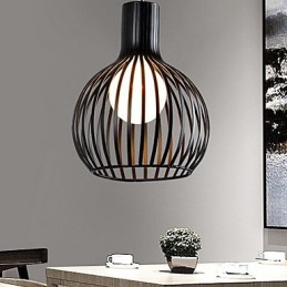 Lustre cage à oiseaux en fer forgé de style rétro américain