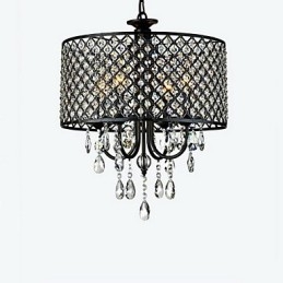 Lustre contemporain moderne en cristal chromé
