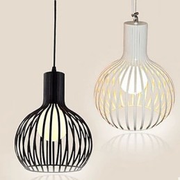 Lustre cage à oiseaux en fer forgé de style rétro américain