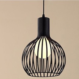 Lustre cage à oiseaux en fer forgé de style rétro américain